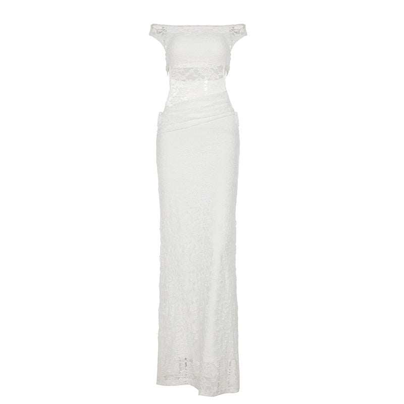 Damen Spitzenkleid mit elegantem Schnürdetail und figurbetontem Schnitt R&B
