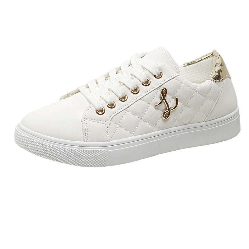 Damen Modische Sneakers mit gestepptem Obermaterial und goldenen Akzenten R&B