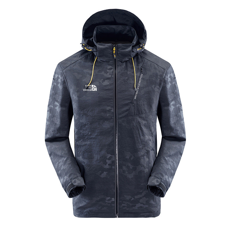 Herren wasserabweisende Camouflagejacke mit verstellbarer Kapuze R&B