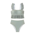 Damen Bikini-Set mit Rüschendetails und hoch tailliertem Slip R&B