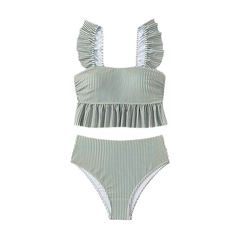 Damen Bikini-Set mit Rüschendetails und hoch tailliertem Slip R&B