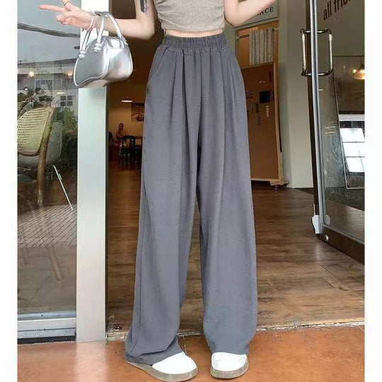 Damen Weite Leinenhose mit elastischem Bund und praktischen Taschen R&B