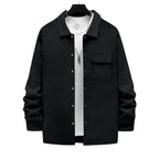 Herren modische Overshirt-Jacke mit strukturierter Oberfläche und praktischer Brusttasche R&B