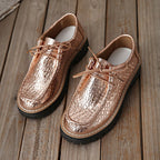 Damen Modische Schnürschuhe mit schimmerndem Schlangenleder-Design R&B