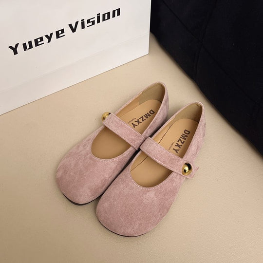 Damen elegante Ballerinas mit dekorativem Riemchen und hochwertiger Oberfläche R&B