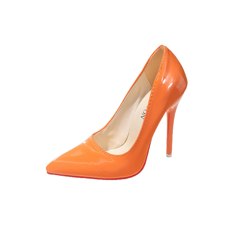Damen Klassische High Heels mit spitz zulaufendem Design und hochglänzender Oberfläche R&B