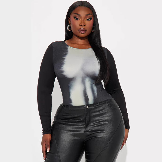 Damen Langarm Bodysuit R&B