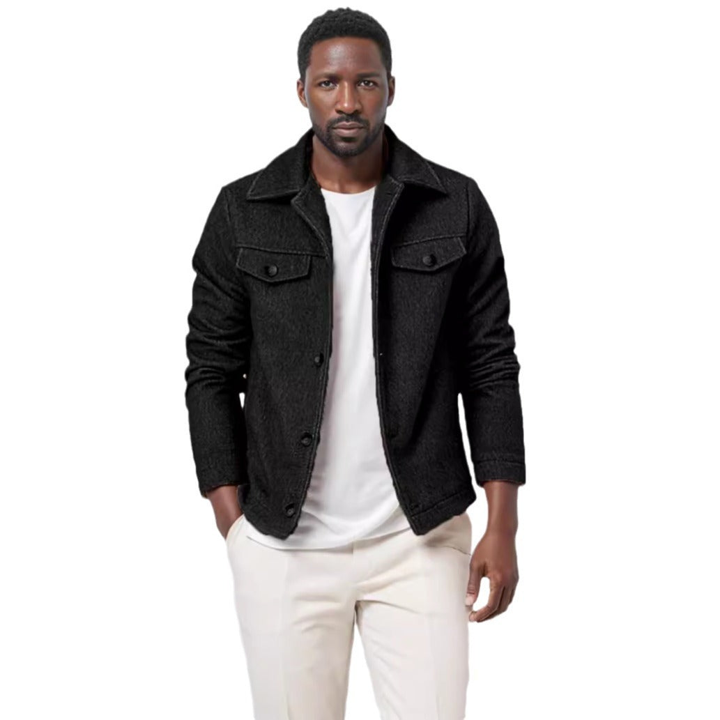 Herren lässige Fleecejacke mit strukturiertem Innenfutter R&B