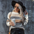 Damen Grobstrick Pullover mit modernem Mustermix R&B