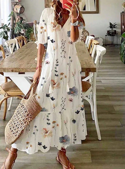Damen Blütenverziertes Maxikleid R&B