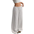Damen weite, glänzende Palazzo-Hose R&B