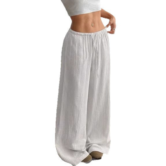 Damen weite, glänzende Palazzo-Hose R&B