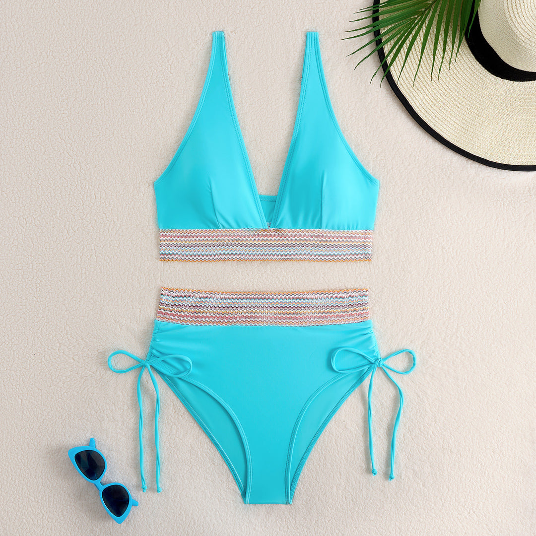 Damen Zweiteiliges Bikini-Set mit breitem Gummibund und hochwertige Rippstruktur R&B