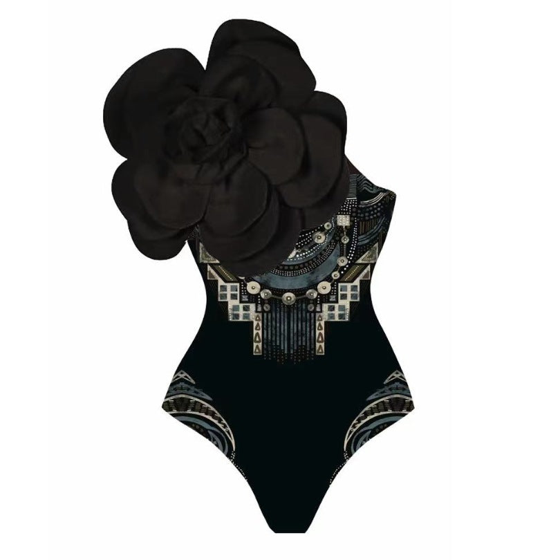 Damen Eleganter Einteiler mit kunstvoller Blumendekoration R&B