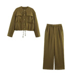 Damen weite Hose mit hohem Bund und Faltenwurf R&B