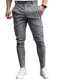 Herren modische Chino-Hose mit innovativen Falten und trendigem Slim-Fit Schnitt