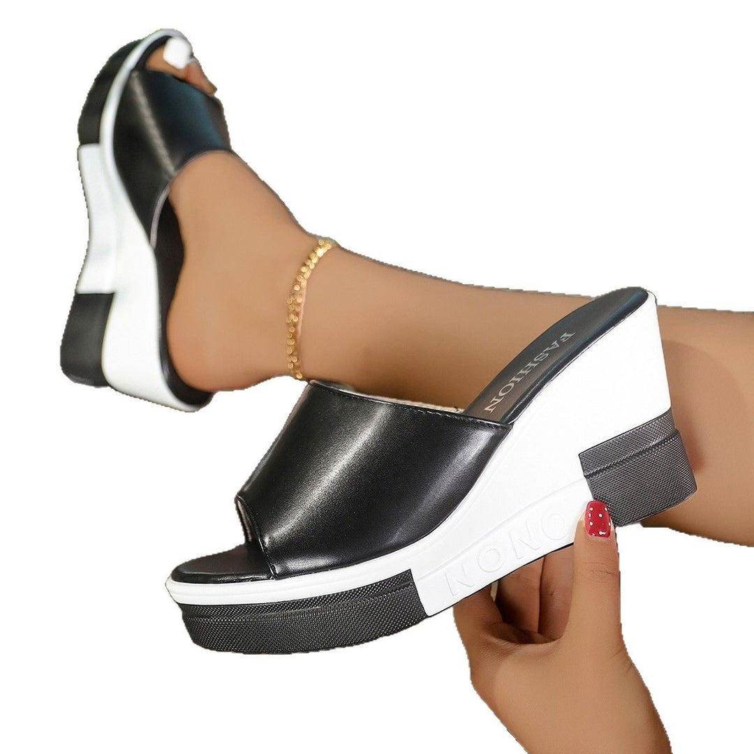 Damen Wedge-Pantoletten mit offenem Zehenbereich und rutschfester Sohle R&B