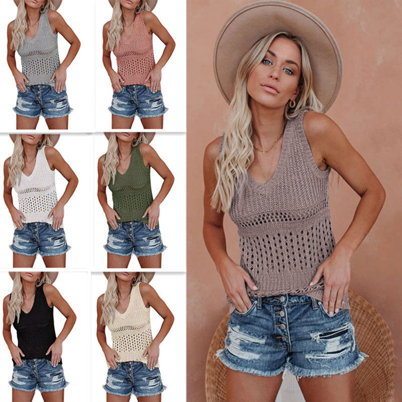 Damen Stricktanktop mit vielseitigem Lochmuster R&B