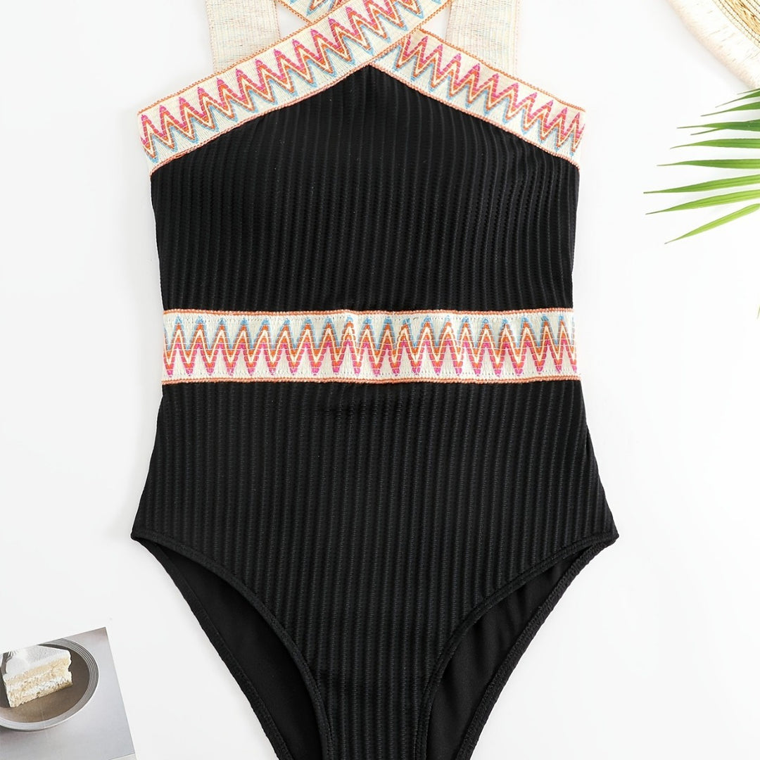 Damen Sportlicher Badeanzug mit hochgezogenem Taillenschnitt R&B