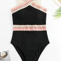 Damen Sportlicher Badeanzug mit hochgezogenem Taillenschnitt R&B