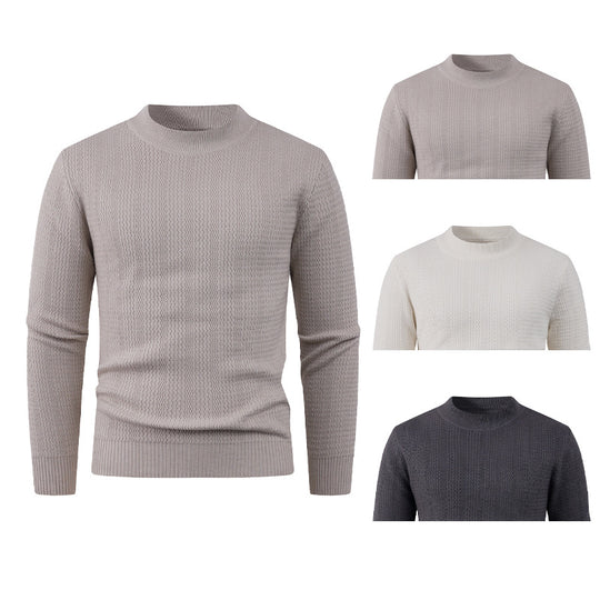 Herren Strukturpullover mit hochgeschlossenem Kragen und modischem Design R&B
