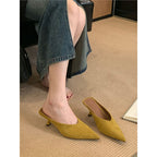 Damen elegante Mules mit spitzem Design R&B