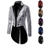 Herren Pailletten-Blazer im eleganten Schnitt mit asymmetrischem Design R&B
