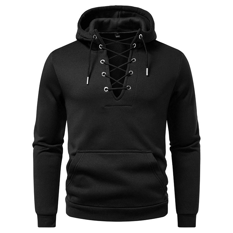 Herren Kapuzenpullover mit modischem Schnürdesign R&B