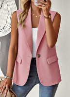Damen ärmelloses Blazer-Oberteil mit taillierter Silhouette R&B
