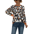 Damen Freizeitpullover mit modernem Leopardenmuster R&B