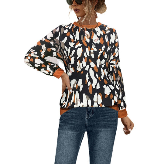 Damen Freizeitpullover mit modernem Leopardenmuster R&B