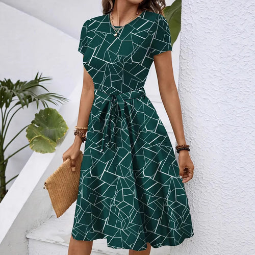 Damen Jumpsuit mit tailliertem Design und geometrischem Muster R&B