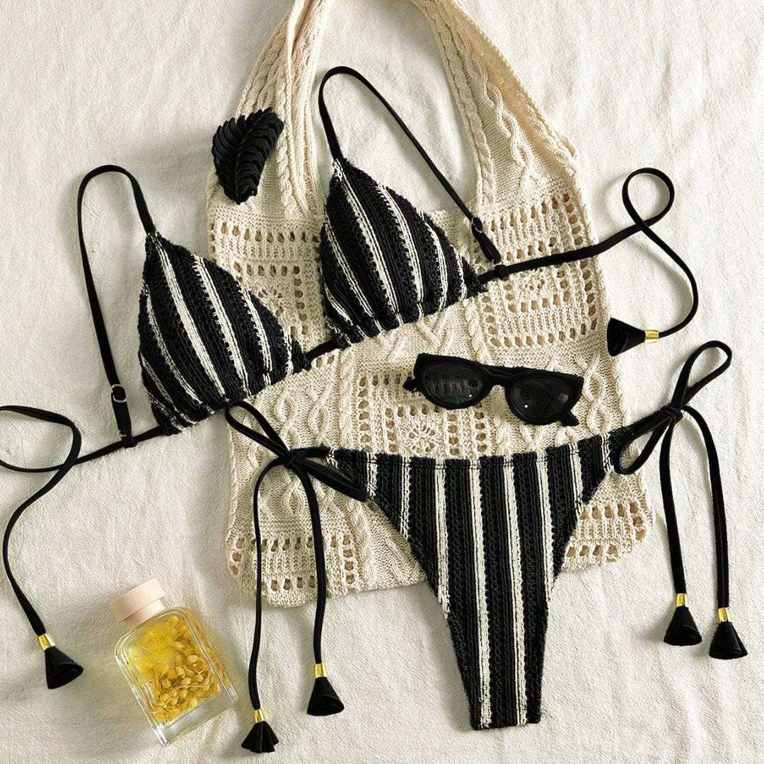 Damen Strappy Bikiniset mit verstellbaren Trägern R&B