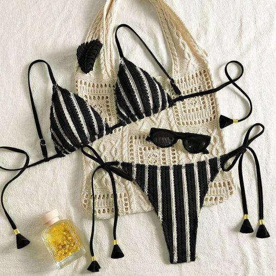 Damen Strappy Bikiniset mit verstellbaren Trägern R&B
