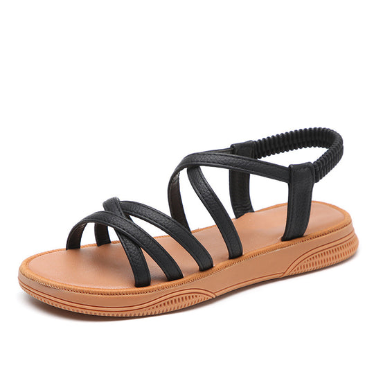 Damen Bequeme Riemchen-Sandaletten mit elastischem Fesselriemen und anatomischer Sohle R&B