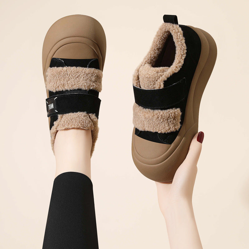 Damen modische Sneaker mit praktischem Klettverschluss und wärmendem Innenfutter R&B
