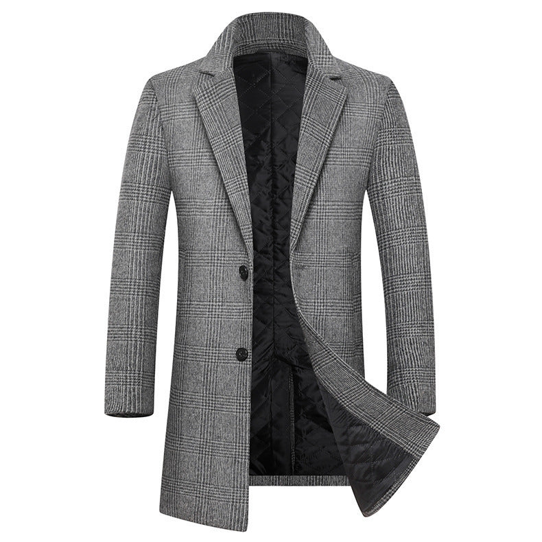 Herren eleganter Glencheck-Mantel mit wärmendem Innenfutter R&B