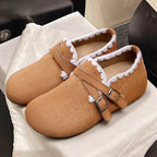 Damen Bequeme Hüttenschuhe mit verstellbaren Riemen und weichem Innenfutter R&B