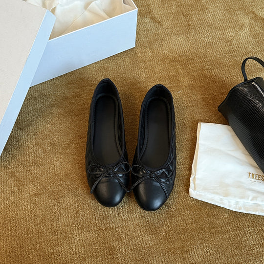 Damen Ballerinas mit elegantem Schleifendetail aus hochwertigem Leder R&B