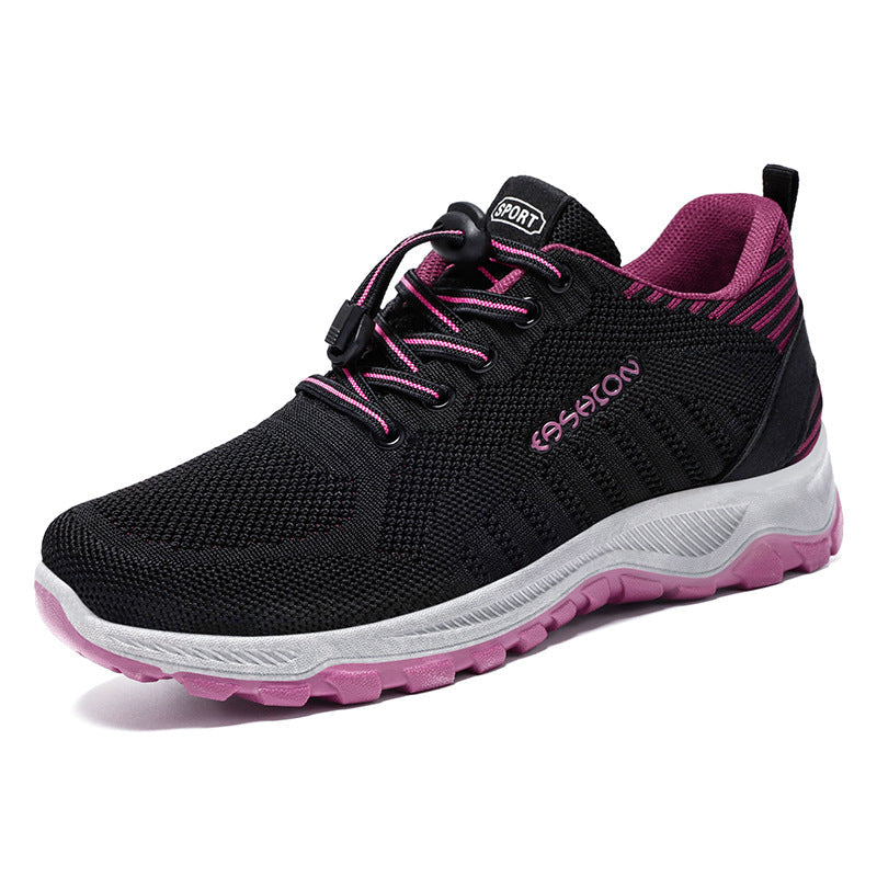 Damen Sportliche Laufschuhe mit atmungsaktivem Mesh-Obermaterial und elastischem Schnellschnürsystem R&B