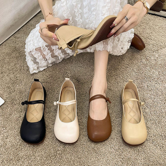 Damen Bequeme und elegante Ballerinas mit verstellbarem Riemen und weicher Innensohle R&B