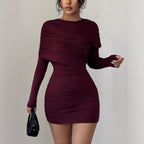 Damen Figurbetontes Wickelkleid EB