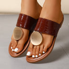 Damen elegante Riemensandalen mit modernem Kroko-Lederlook und glänzenden Akzenten