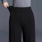Damen Weit geschnittene High-Waist-Hose mit eleganten Bügelfalten R&B