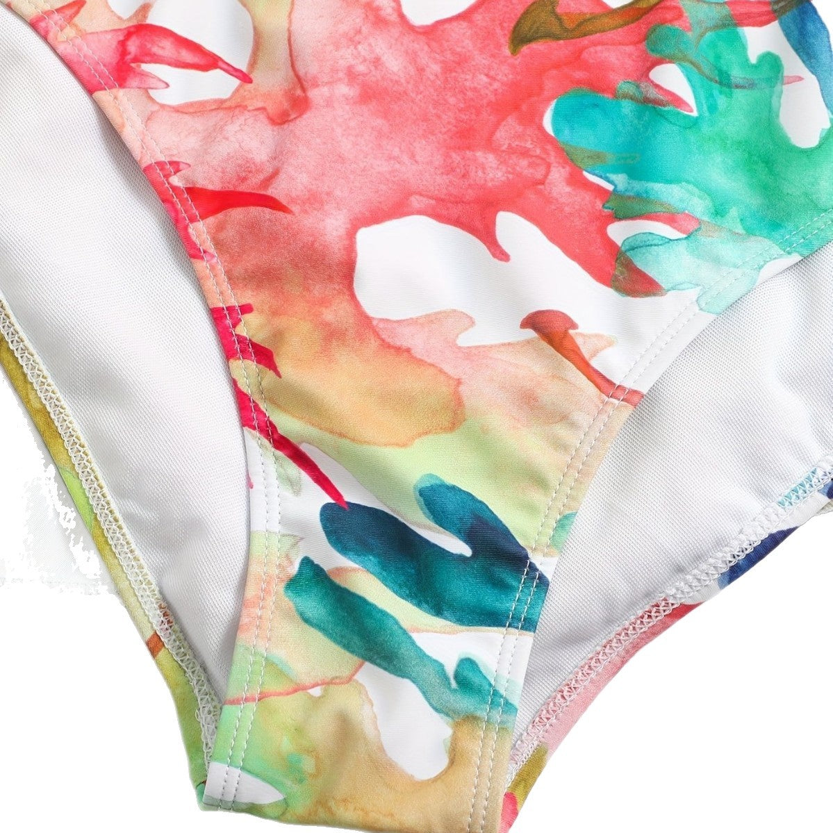 Damen Bikini-Set mit fließendem Rock und verspieltem Print R&B