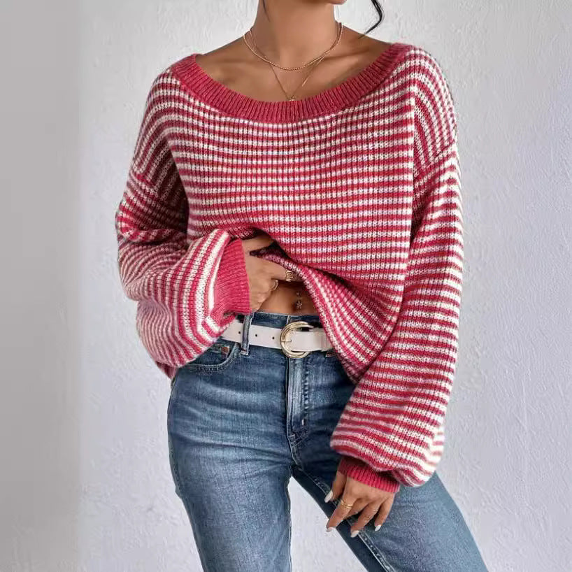 Damen Off-Shoulder Strickpullover R&B