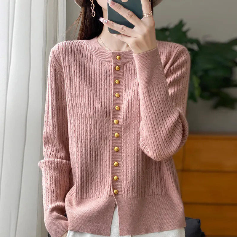Damen Strickjacke mit goldenen Knöpfen R&B
