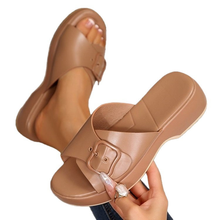 Damen Bequeme und trendige Pantoletten mit verstellbarem Riemen R&B