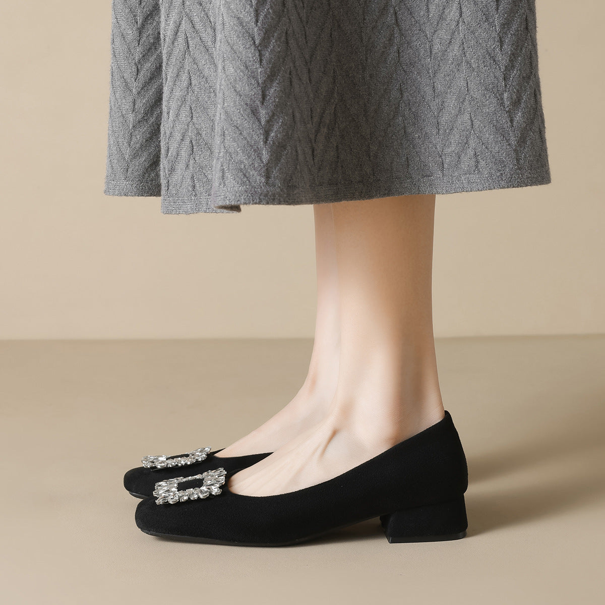 Damen Ballerinas mit funkelnder Strass-Applikation
