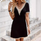 Damen Freizeitkleid mit Spitzenverzierungen R&B